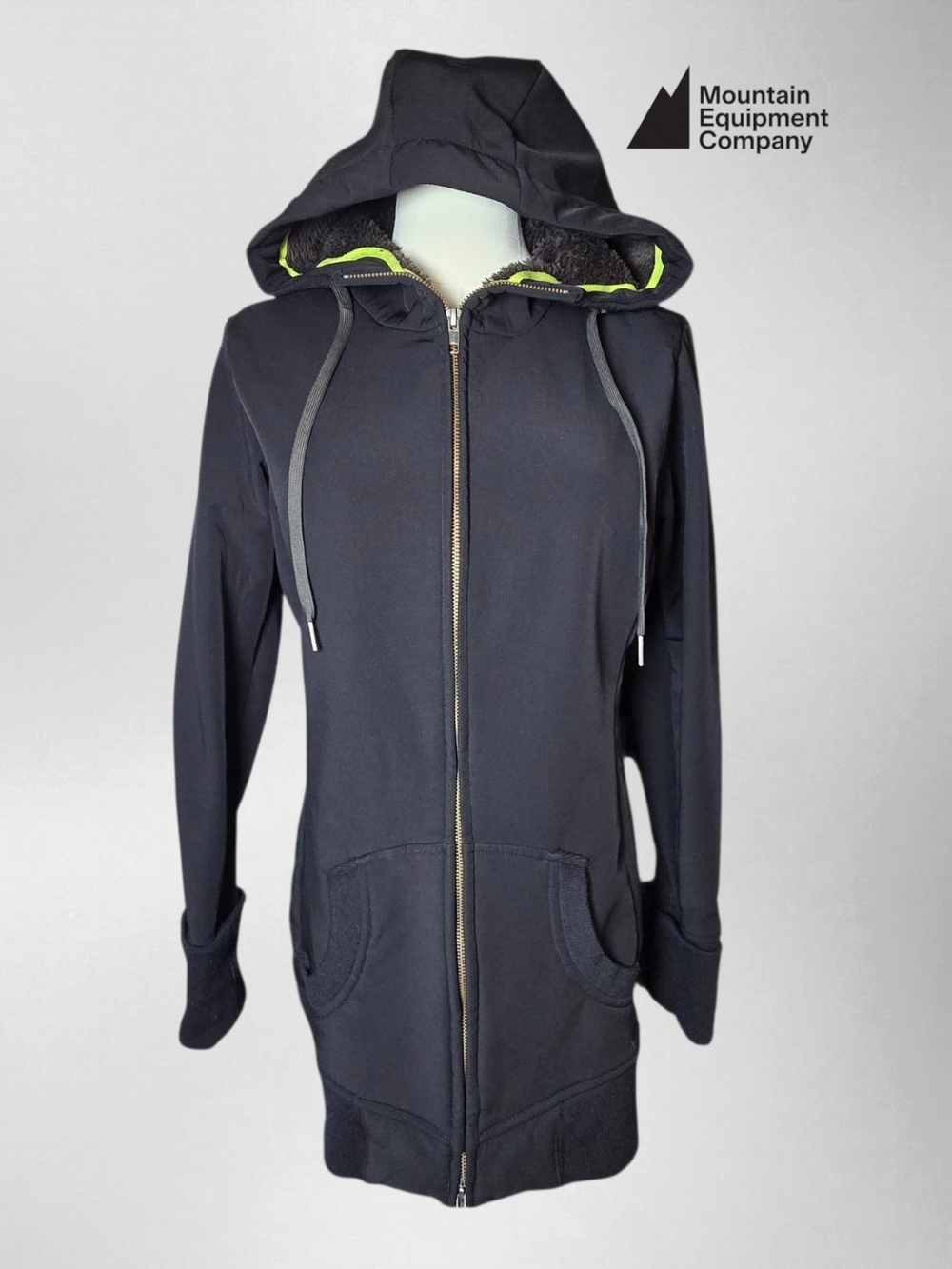 MEC Black Hooded Lined Zip-Up Jacket - Medium